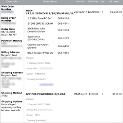 Apple Web Invoice